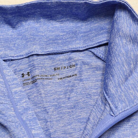 Under Armour Women 1/4 Zip Pullover Sweatshirt Polyester Blue S Loose Heatgear - Picture 7 of 8